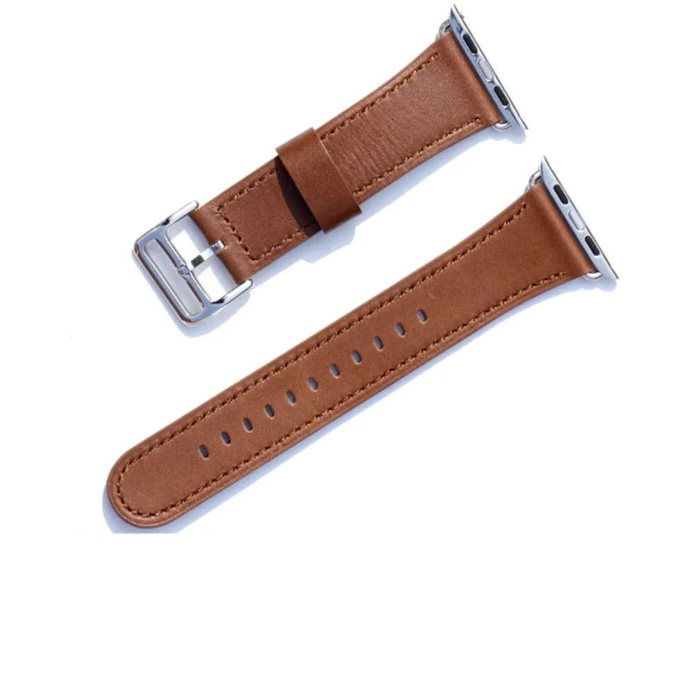 Brown T-AMQ 38 42 мм кофейный коричневый ремешок для часов из натуральной кожи Подходит для Apple Iphone умный ремешок для часов Ремешок мужской браслет ручной работы-59 - Цвет ремешка: Brown