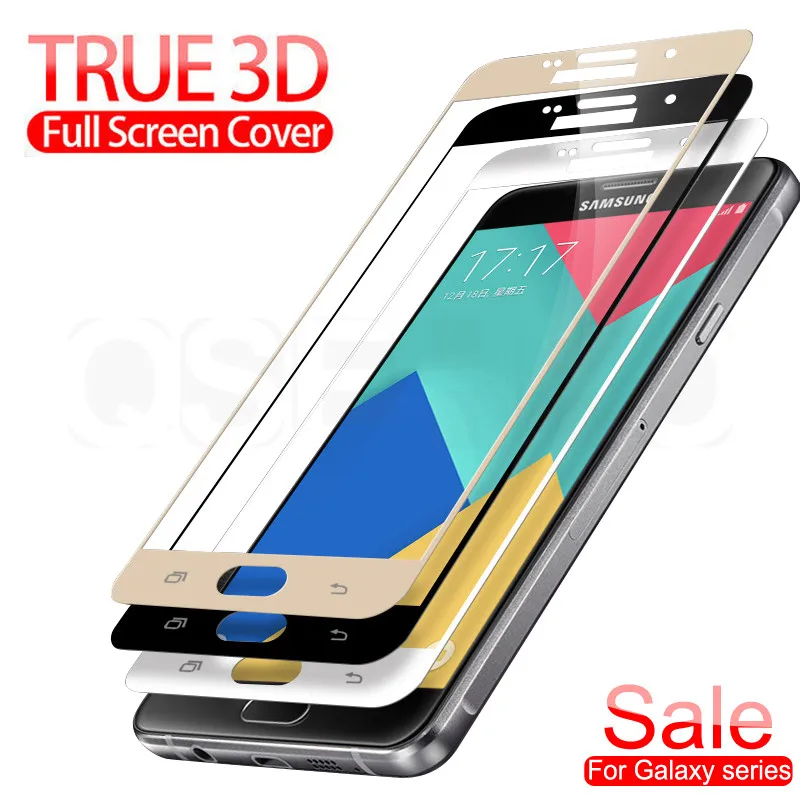 Защитное 3D стекло для Samsung Galaxy A3 A5 A7 J3 J5 J7 2016 2017 S7 закаленное защиты экрана защитная