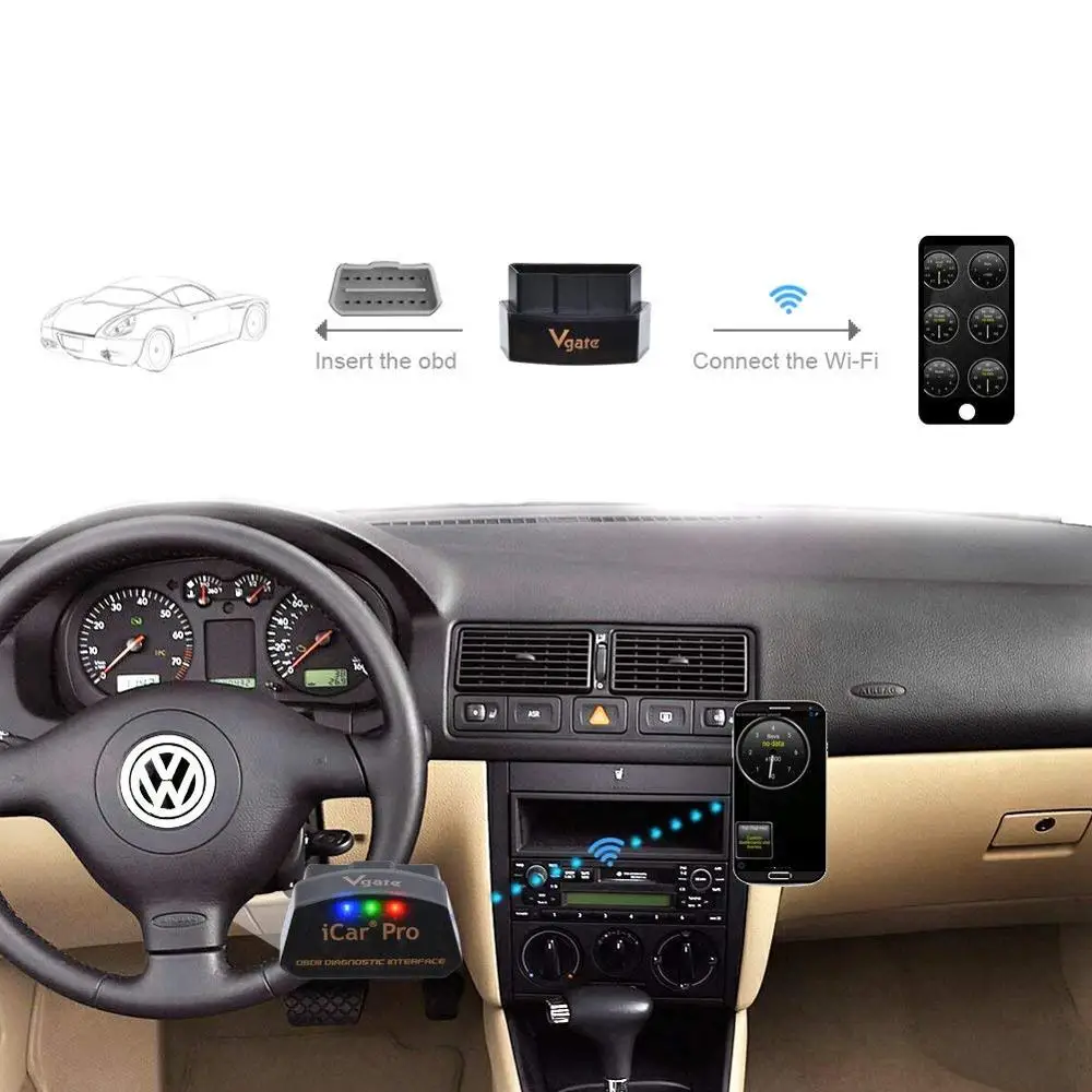 Vgate iCar Pro OBD2 сканер elm 327 Wi Fi bluetooth 4 0 v1.5 Диагностический инструмент для Android/IOS OBD 2
