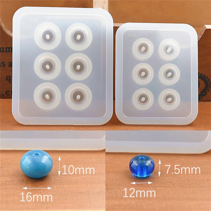 SNASAN 8 штук силиконовые формы для ювелирных изделий 9mm12mm16mm кубический шар бусины с отверстием 6 отсек эпоксидной смолы Силиконовые формы ручной работы