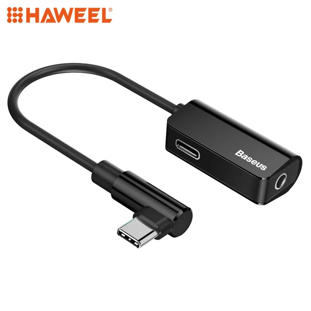 

HAWEEL Type-C to Type-C & 3.5mm Jack Audio Converter For For Galaxy Huawei Xiaomi Lenovo and Other Android Phone