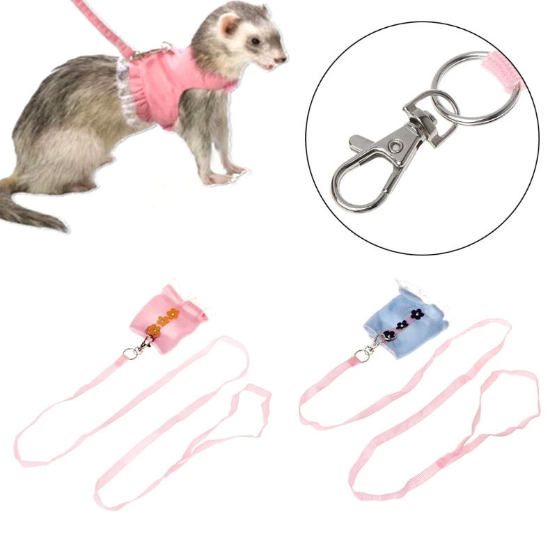

Pet Harness Small Animals Rabbit Ferret Guniea Pig Vest Leash Adjustable Strap