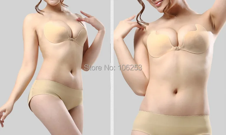 

Women Self Adhesive Strapless Bandage Stick Gel Silicone Push Up Invisible Bra