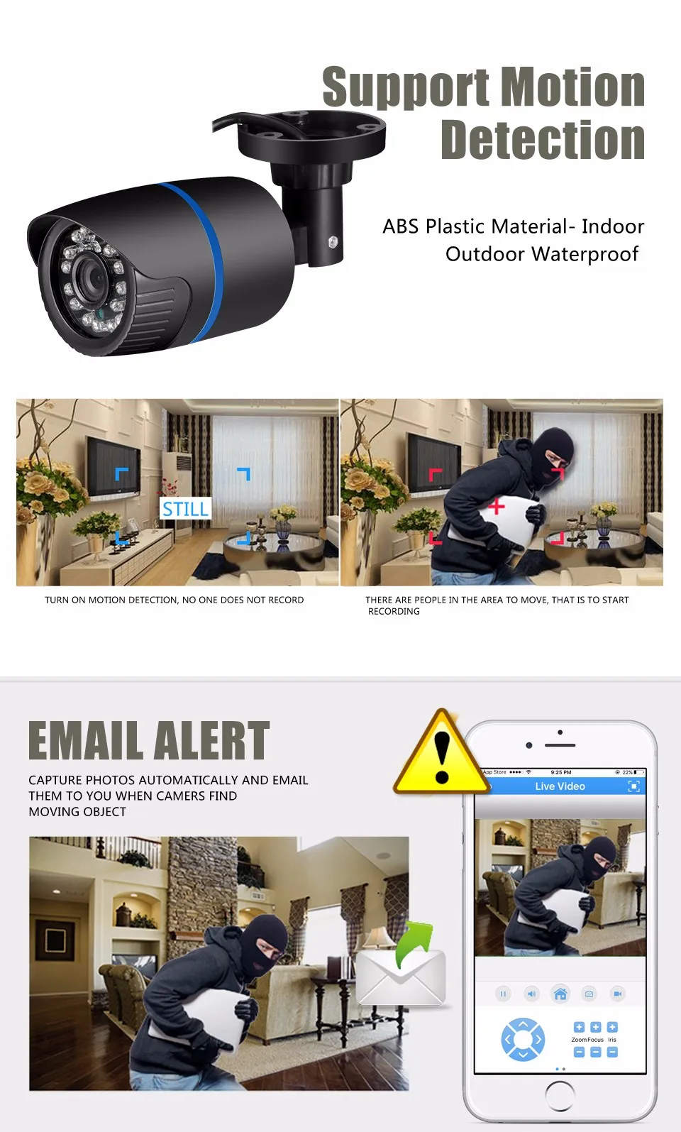Besder 2,8 мм широкая ip-камера 1080P 960P 720P оповещение по электронной почте XMEye ONVIF P2P Обнаружение движения RTSP 48V наружняя камера видеонаблюдения POE CCTV уличная