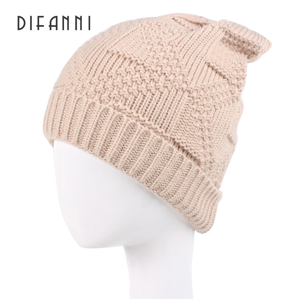 

Шапка-бини dianni Skullies зимняя шапка эластичная для женщин теплая шапка Повседневная модная вязаная теплая шапка для отдыха модная простая уни...