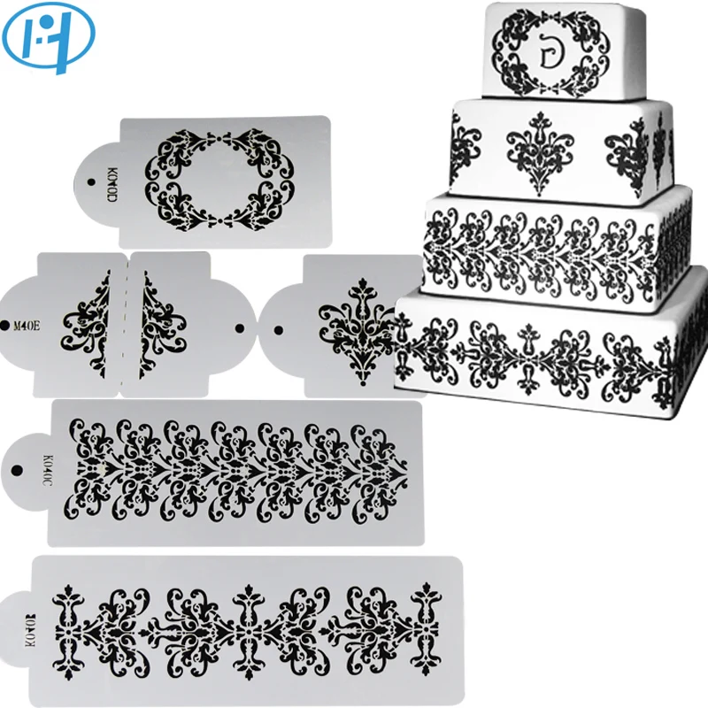 4 шт. набор кружевных трафаретов для торта инструменты выпечки украшения тортов