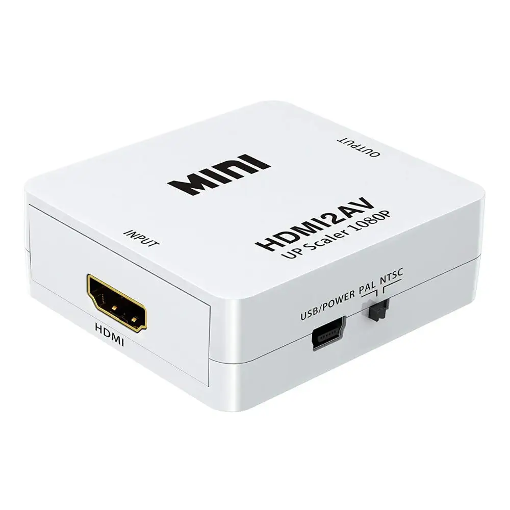 Белый HDMI2av к AV адаптер Делителя Частоты HD видео конвертер коробка HDMI к RCA av к vga AV/CVSB L/R видео 1080P av2hdmi - Цвет: Белый