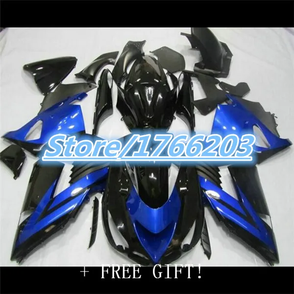 

Motorcycle Fairings Kit For Kawasaki ZX-14R ZX14R ZX 14R 2006-2011 Full Kit Blue Flame Black Motorcycle Accessories