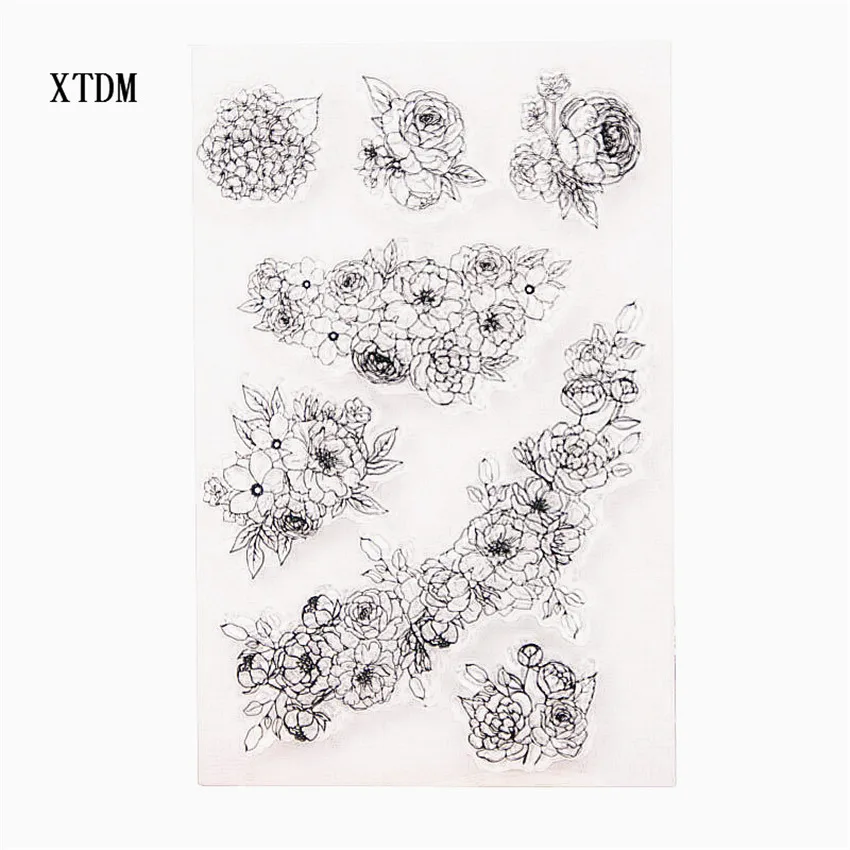 Лидер продаж прозрачный штамп в виде венка/силиконовый цветов сделай сам альбом