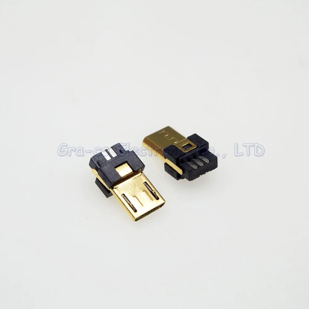 100 шт 24K позолоченный USB-MICRO Micro 5P usb штекер 4/5 5 0 толстый корпус клеммы разъем |