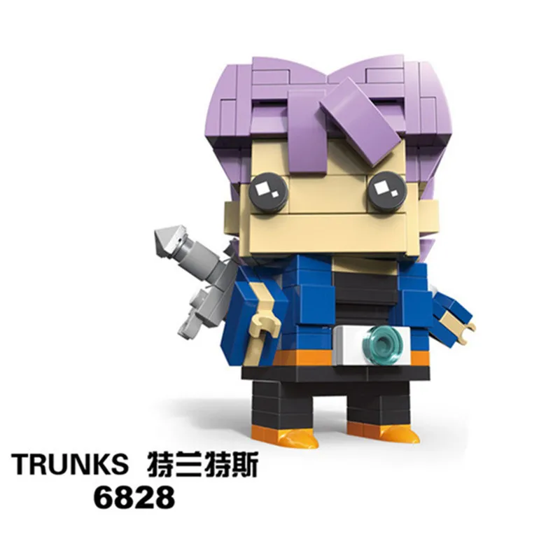 Серебристый Милая кукла Dragon Ball Z Super Saiyan Goku, фигурка, игрушка Dragon ball Z BrickHeadz, строительные блоки, игрушки для детей - Цвет: Серебристый