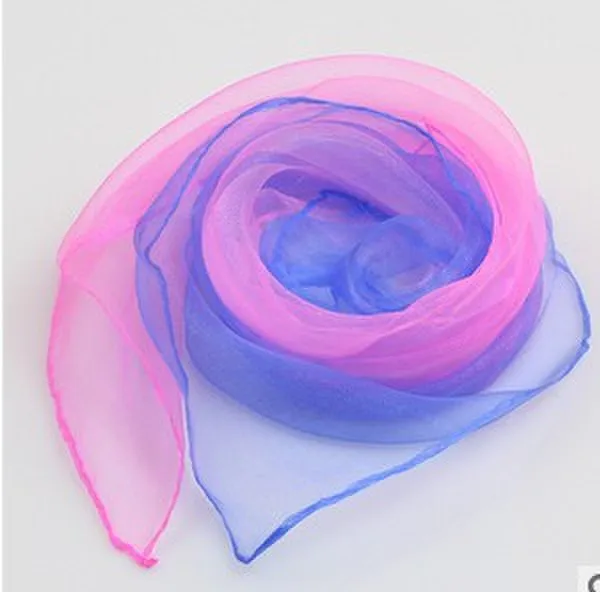 Градиент милый цвет маленький детский шелковый шарф конфетного цвета марлевые