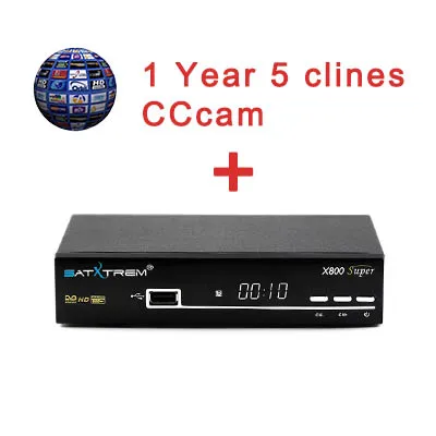 with wifi n 5 clines SATXTREM X800 супер DVB-S2 спутниковый ресивер с 8 линиями Cccam сервер 1 год Цифровой 1080P HD ТВ тюнер Встроенный Wifi приемник - Цвет: with wifi n 5 clines