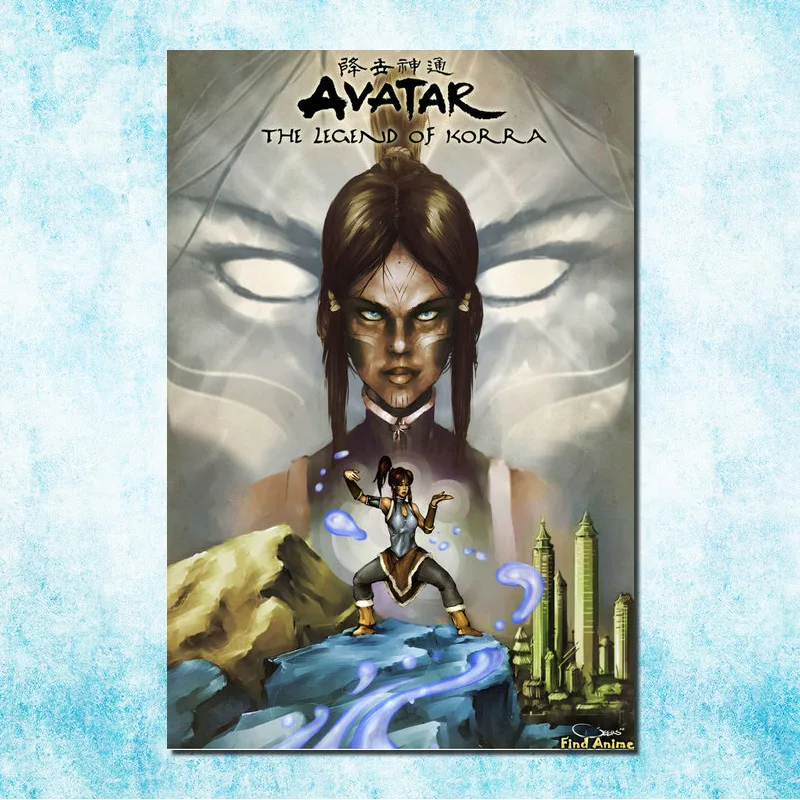 Аватар Легенда о Korra Горячая Аниме комиксов Искусство Шелковый Холст печати плакатов 13x20 24x36 inch украшения дома стены(More)-5 - Цвет: click