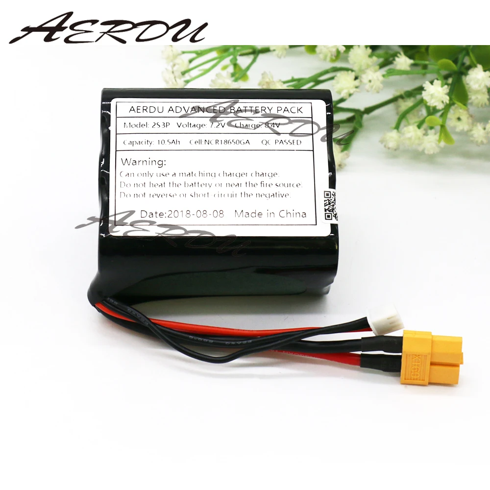 AERDU 2S3P 7,2 V 10.5Ah 7,4 v UAV комплект литий-ионный батарей 8,4 V для NCR18650GA NO BMS Дрон RC лодка автомобиль игрушка 30A высокая производительность