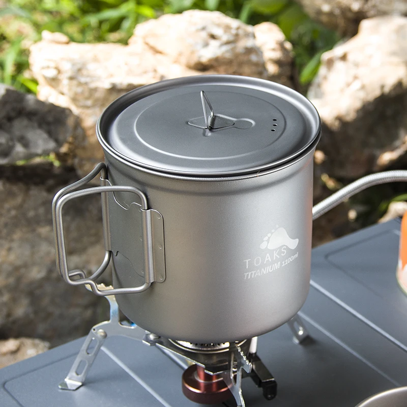 Портативная посуда для пикника TOAKS сверхлегкий титановый горшок с откидной