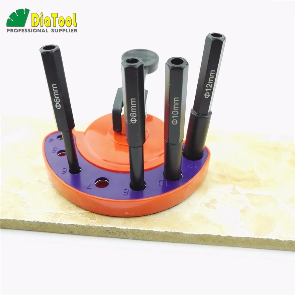 DIATOOL 1 Набор шестигранных вакуумных паяных влажных Сверл с пластиковым