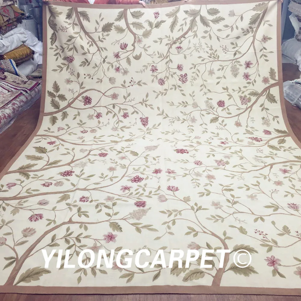 Yilong 9'x12' large handmade 100% new zealand wool aubusson rug and carpet (Au20-9x12) | Дом и сад