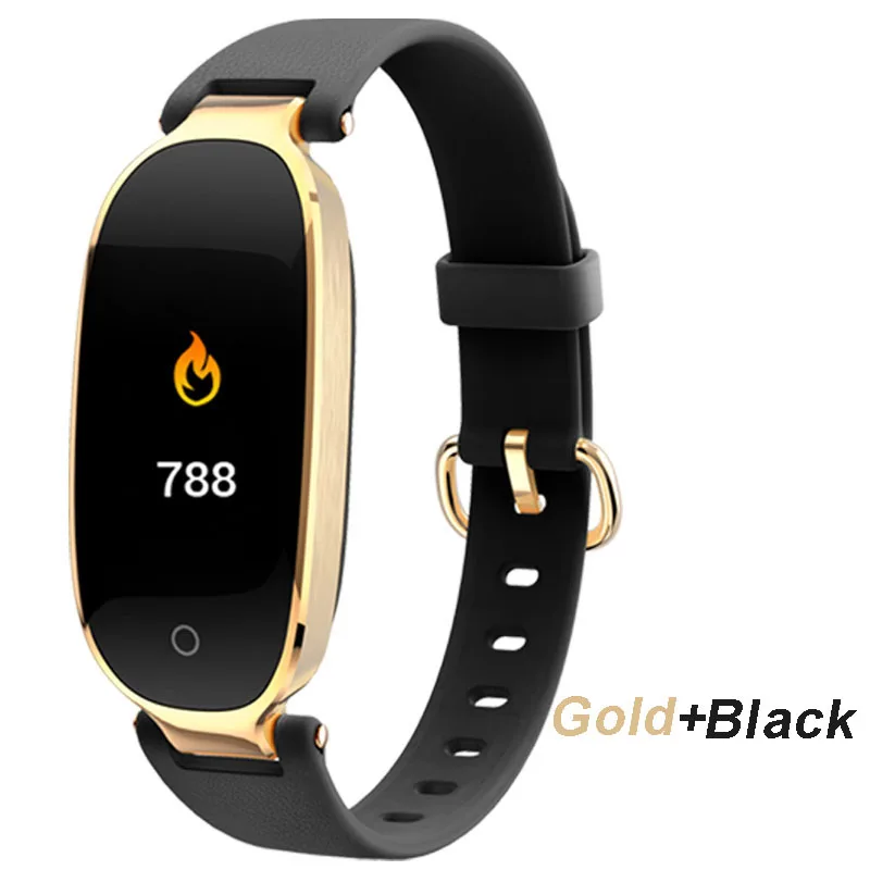gold and black Водонепроницаемый S3 Plus умный Браслет цветной экран монитор сердечного ритма умный Браслет фитнес-трекер для Android IOS - Цвет: gold and black