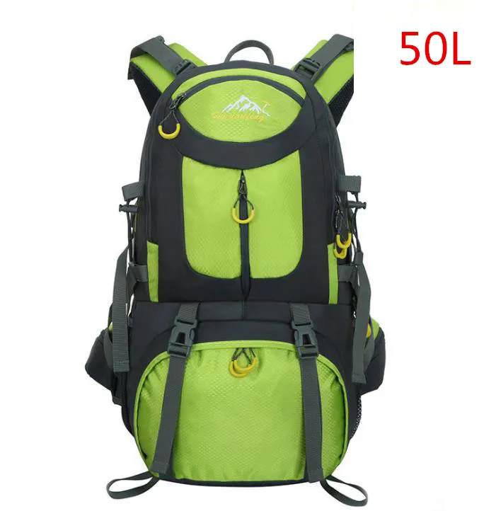 Green Мужской открытый 40L/50L большой нейлоновый водонепроницаемый рюкзак для альпинизма походный военный Molle Camo Мягкий ремень сумка на плечо - Цвет: Green