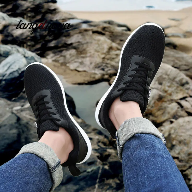 2019 Comfortable Mens Sneakers Spring Sports Shoes Men Jogging Breathable Anti Slip Boots Zapatos Corrientes De Verano | Спорт и