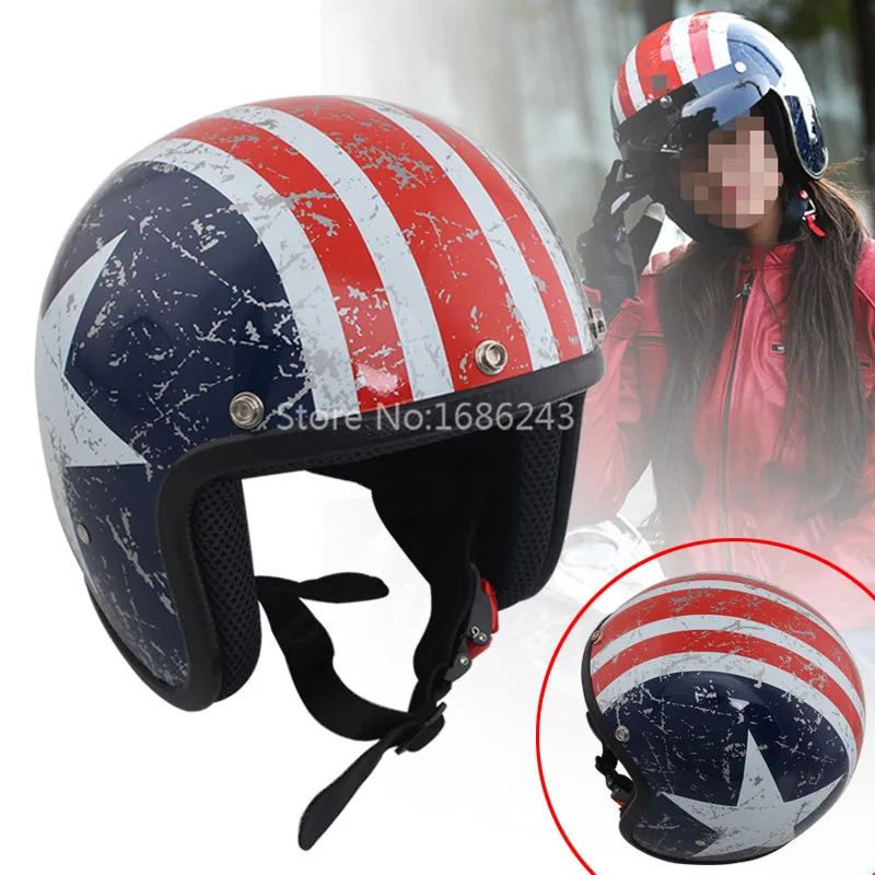Винтажный мотоциклетный шлем vespa подходит для harley зимний полушлем с внутренним