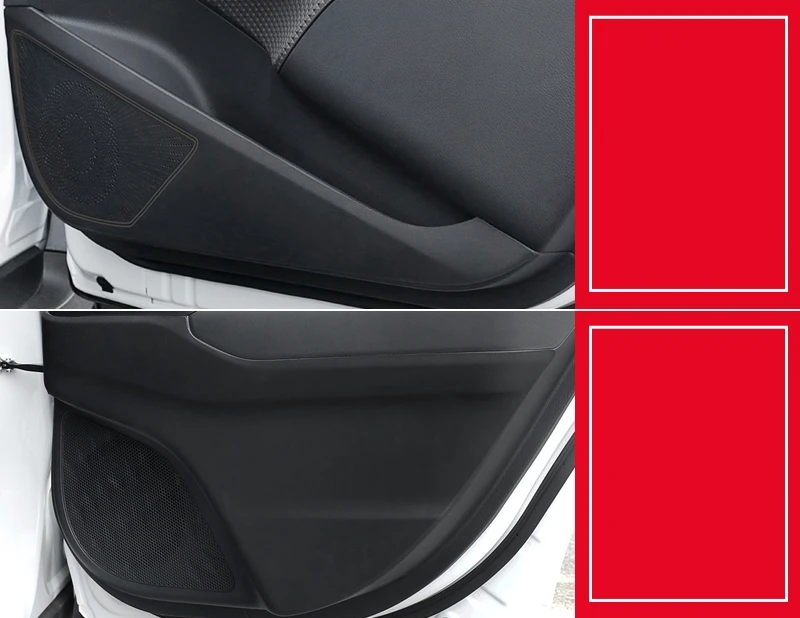 black 4pcs Авто-Стайлинг протектор боковой кромки защищены анти-kick коврики крышка чехол авто аксессуары для Toyota C-HR CH-R - Цвет: black 4pcs