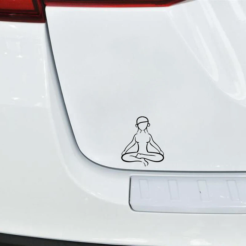 

QYPF 10*11.7 Coolest Sport Yoga Meditation Decor Car Modelling Sticker Vinyl Silhouette Bumper Window C16-1950