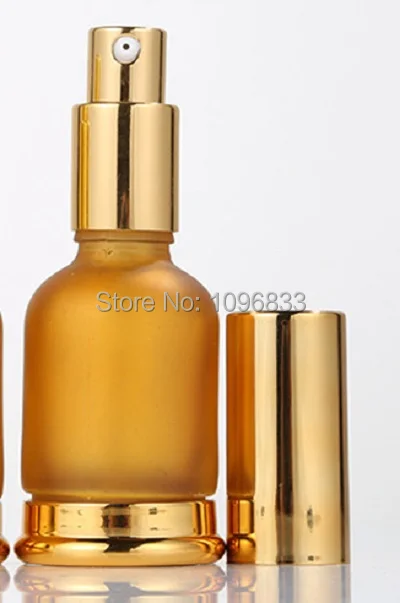 Lotion Pump Bottle 30 мл 30 г Янтарный Золотой Мороз стеклянная капельница для эфирного масла бутылочный лосьонный насос спрей туман емкость для косметических средств бутылки 15 шт - Цвет: Lotion Pump Bottle