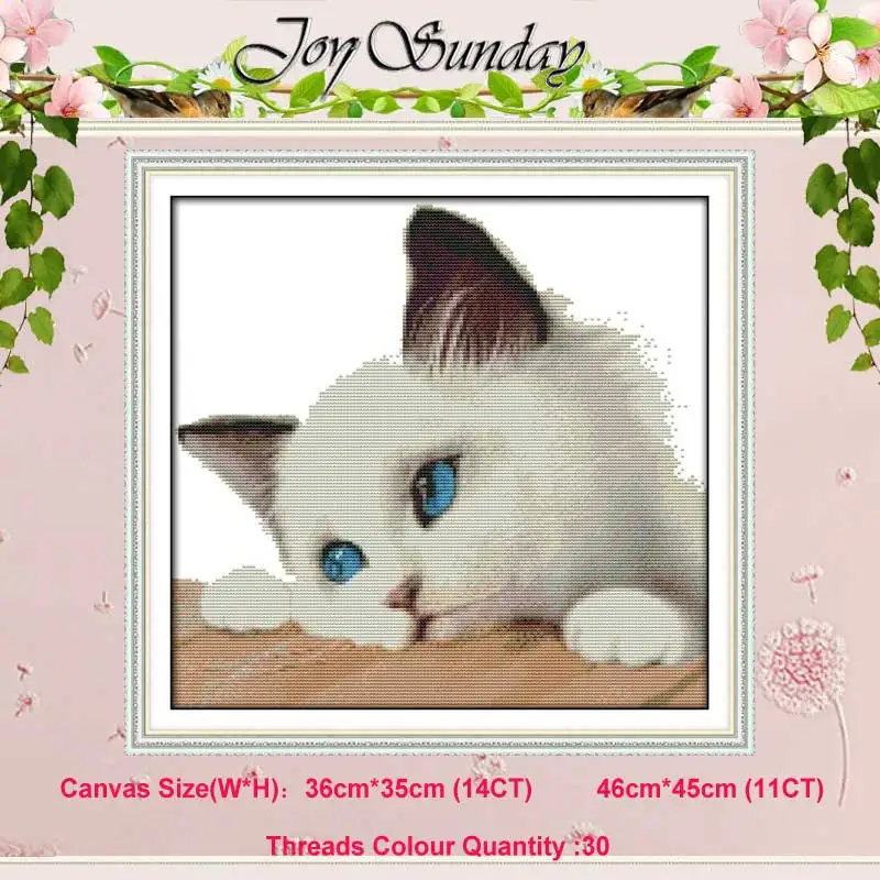 Blue cat Милый толстый ленивый кот птицы Счетный 11CT 14CT животные Набор для вышивки крестиком сделай сам DMC Набор для вышивки крестом вышивка рукоделие домашний декор - Цвет: Blue cat