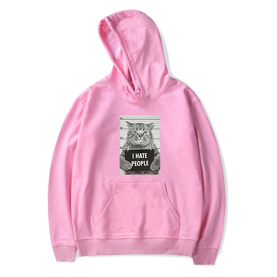 Новинка Повседневная тонкая толстовка с капюшоном и надписью I Hate People kpop