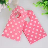 wholesale 50pcslot 915cm pink mini plastic jewelry accessory pouches with dot small gift packaging bags