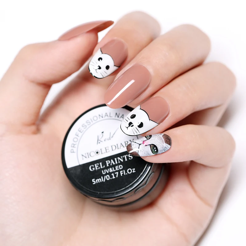 NICOLE DIARY 5ml Paint Gel 3D Nail Art Draw Painting UV soak-off Uv Polish for DIY Design | Красота и здоровье