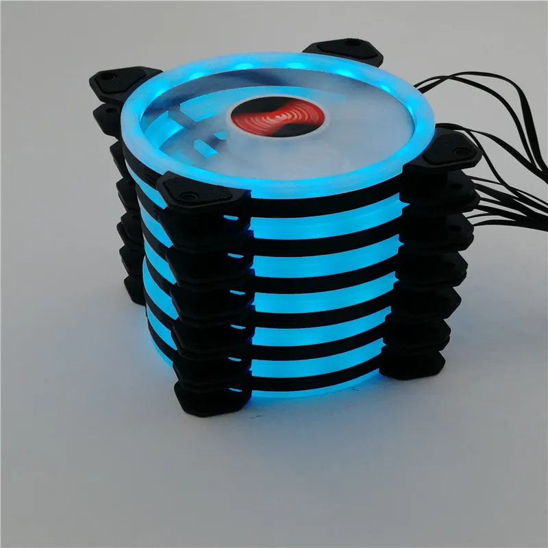 RGB чехол вентилятор 12 см настольный компьютер шасси вентилятор водяного Охлаждения Красочные Аврора Eclipse тихий вентилятор