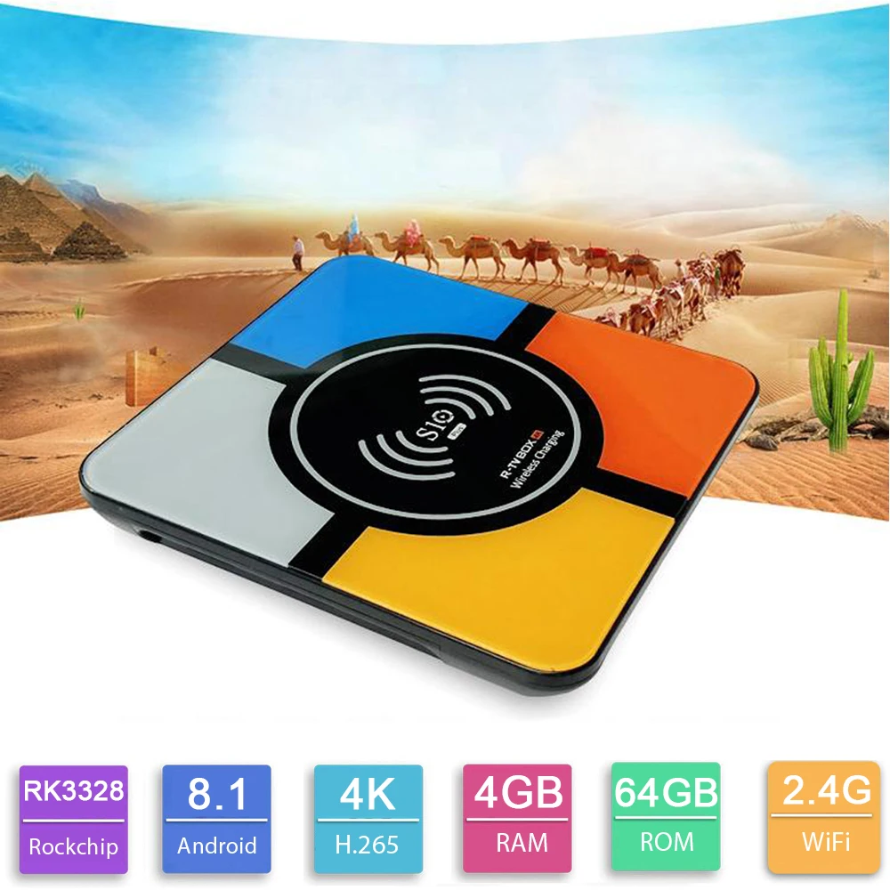 Android TV Box S10 Plus Rochchip RK3328 четырехъядерный Смарт ТВ бокс 4 Гб DDR3 32 ГБ/64 4K H.265 USB3.0 2 4G WiFi