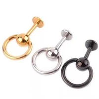 1 piece 16g 1 2x6mm nose ring lip slave ring earring ear stud stainless steel ball tragus ear piercing helix body jewelry