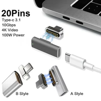 magnetic usb c adapter 20pins type c connector usb pd 100w quick charge 10gbps data for macbook proair and more type c device