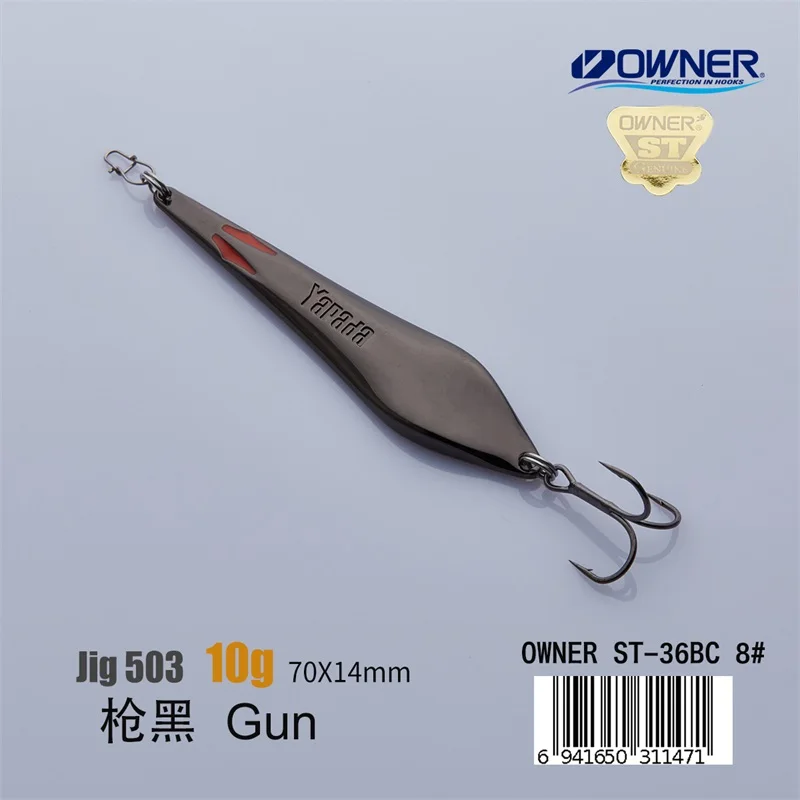 Gun 10g YAPADA Jigging 503 Demon Fox 10 г/15 г владелец тройной крючок 70-80 мм перо Многоцветный Металлический цинковый сплав рыболовные приманки для окуня - Цвет: Gun 10g