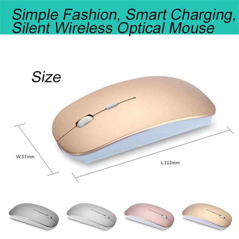 

Aokin Ultra Thin Mouse Wireless Mute Rechargeable Battery Silent Click Noiseless Optical Mice For Office Game 1600 DPI 2.4G