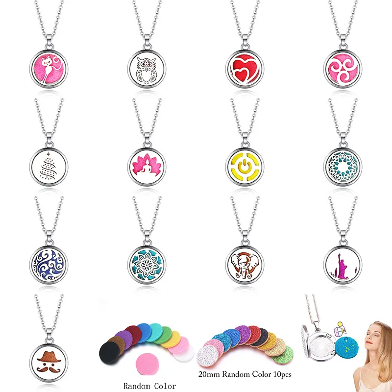 Медальон с ароматом кулон ожерелье из нержавеющей стали магнитный диффузор