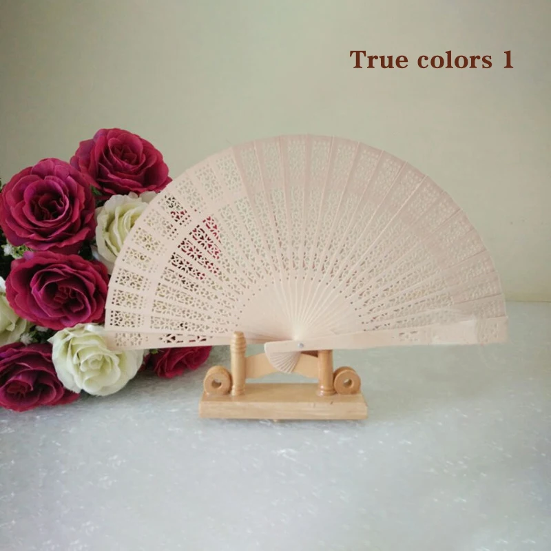 Китайский Японский складной веер оригинальный деревянный ручной цветок