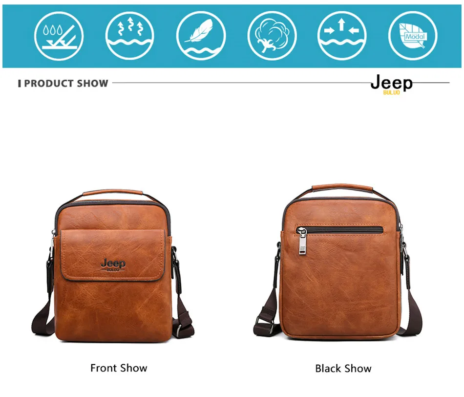 Мужские кожаные сумки для документов jeep buluo, комплект, оранжевая сумка на плечевом ремне и кошелек, кожаная сумка для документов, повседневная кросс-боди сумка, все сезоны