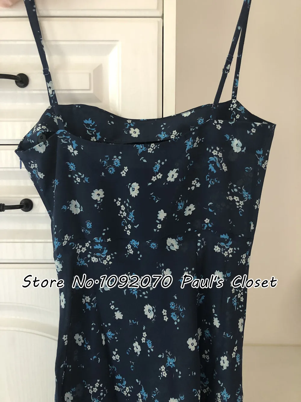 Women The Amelia In Midnight Adjustable Spaghetti Straps Silk Midnight Floral Midi Dress