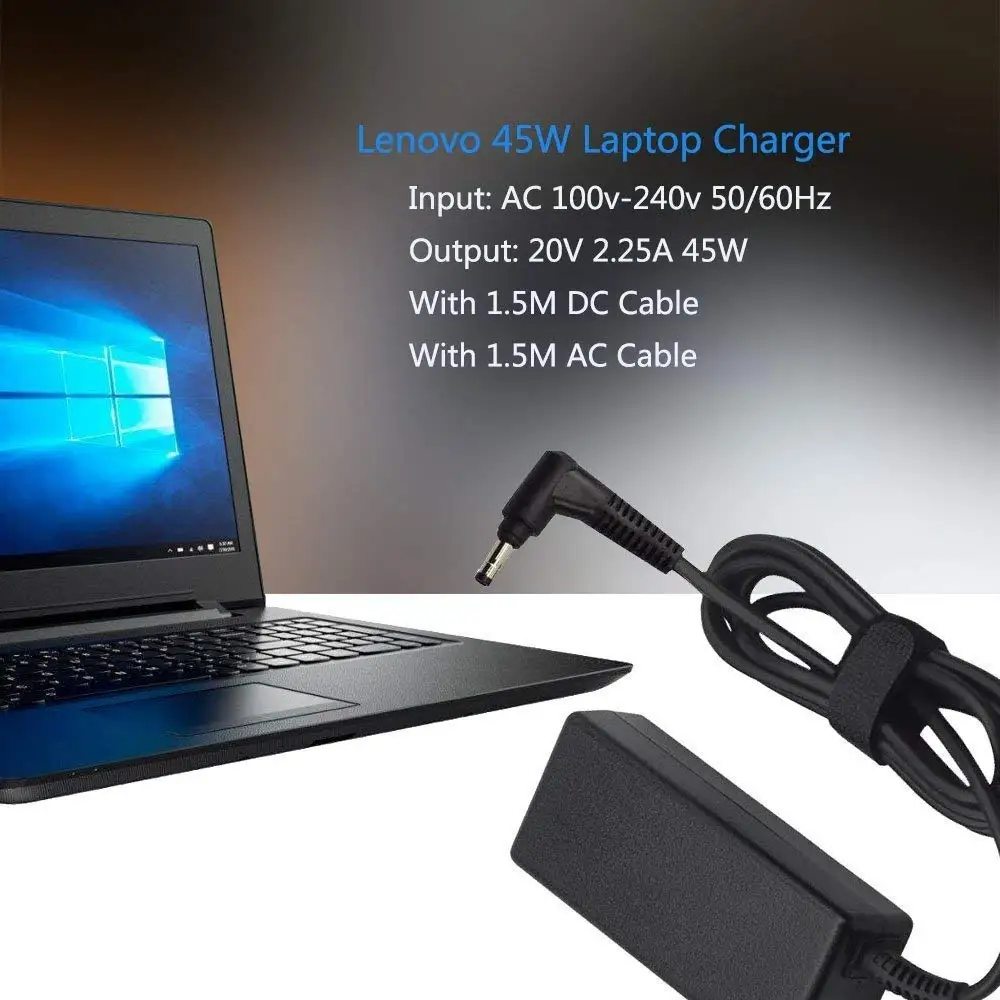 Сетевое зарядное устройство для Lenovo 20v 2.25a Ideapad 100 110 110S 120 120S Chromebook N22 N23 N42 310 510 510S 710S