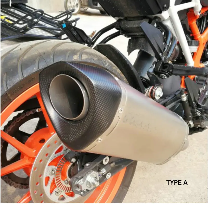 Титановый мото rycle глушитель для DUKE 390 moto выхлопная труба для KTM 390 с титановой средней трубкой, настраиваемый выход DUKE390