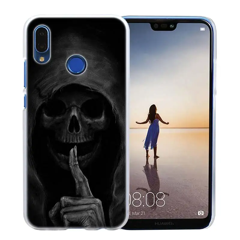 06 Мрачный смерть с косой чехол для huawei P20 P Smart Nova 4 3i P30 P10 P9 P8 lite мини-видеокамера-регистратор с креплением к жесткий чехол для телефона из поликарбоната с прозрачной крышкой в виде ракушки - Цвет: 06