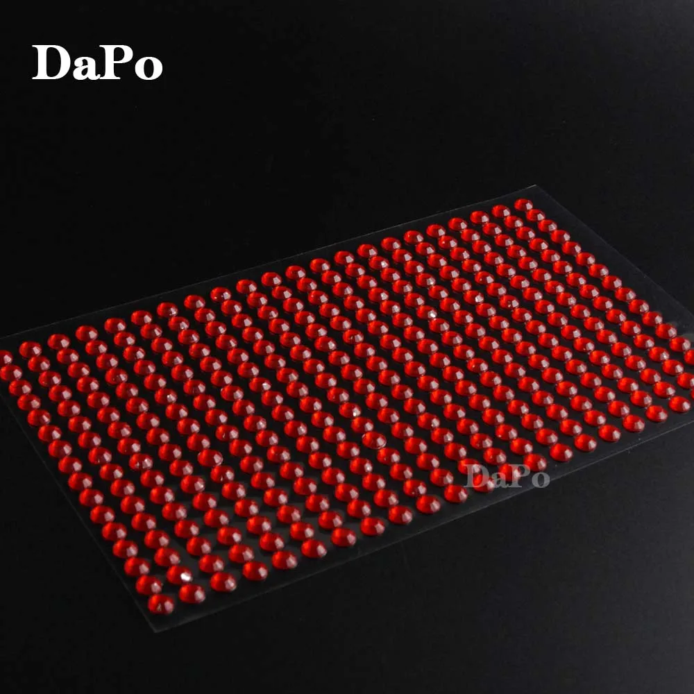 10 компл./упак. 11 Цвета акриловые наклейки из страз DIY самоклеющиеся красочные драгоценные камни стразы Скрапбукинг наклейки CT10001 - Цвет: red