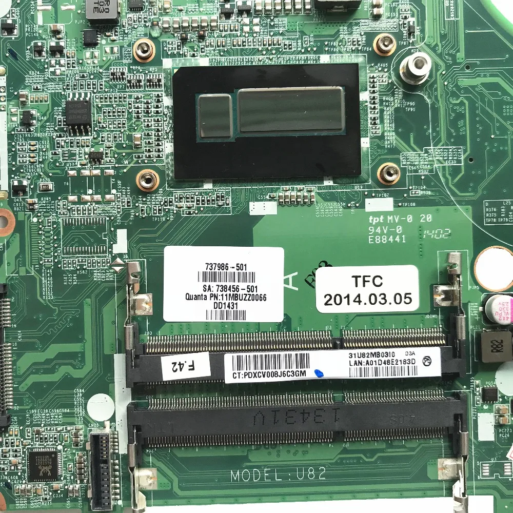 737986-501 737986-001 для ноутбука hp 15-N материнская плата i7-4500U процессор GT740M 2 Гб GPU DA0U82MB6D0 не отремонтирован