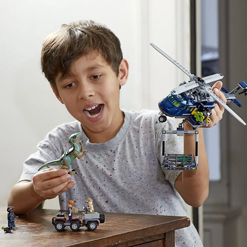Bela Jurassic World Blue's Helicopter Pursuit Building Kit совместимые Legoings 75928 строительные игрушки