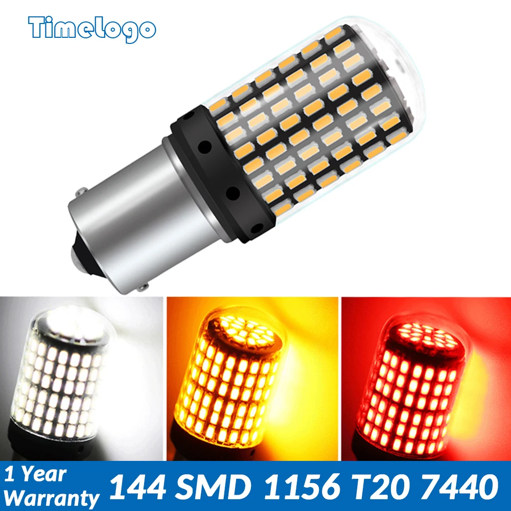 1 шт. T20 7440 W21W светодиодный светильник 144 smd СВЕТОДИОДНЫЙ CanBus без ошибок 1156 BA15S P21W